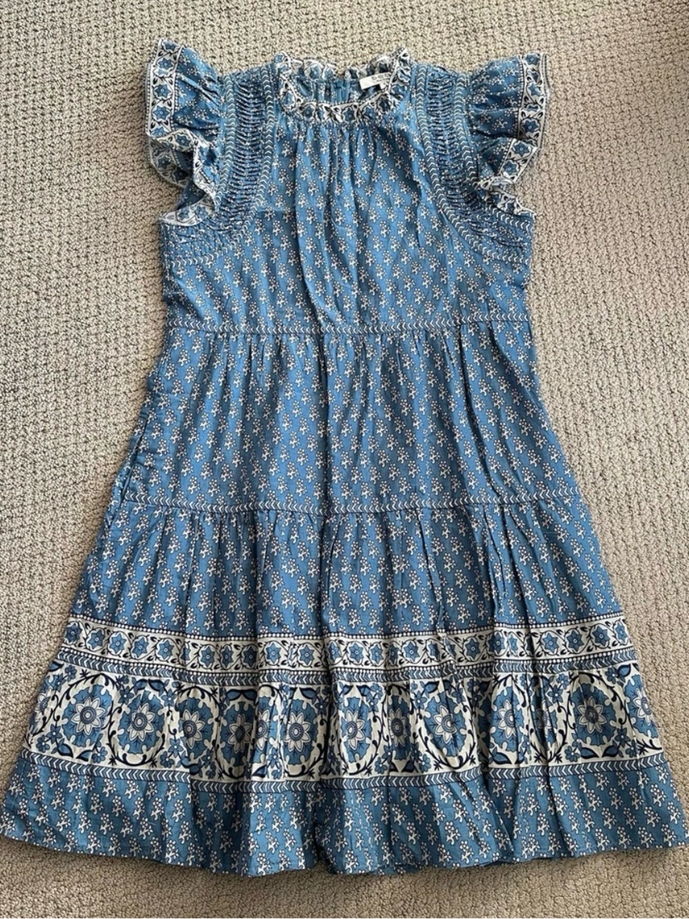 Sea Border Blue Tiered tunic Dress